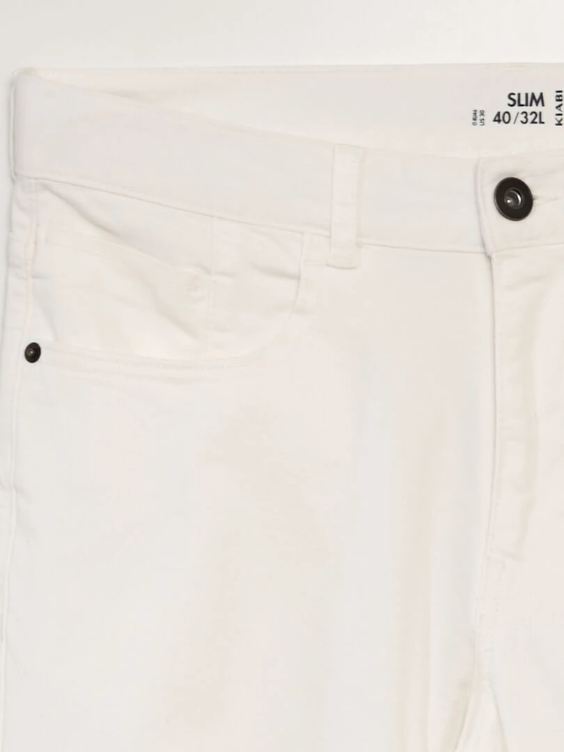 Jean slim 5 poches   L32   blanc