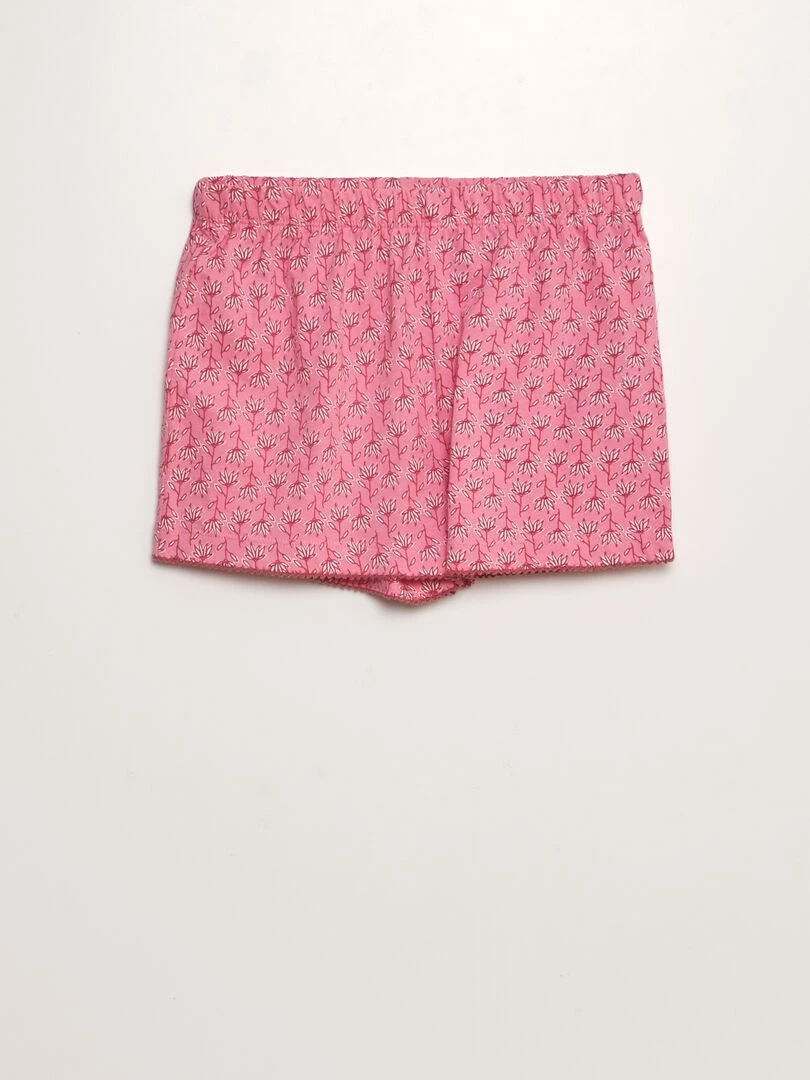 Pyjama court   2 pièces   Rose