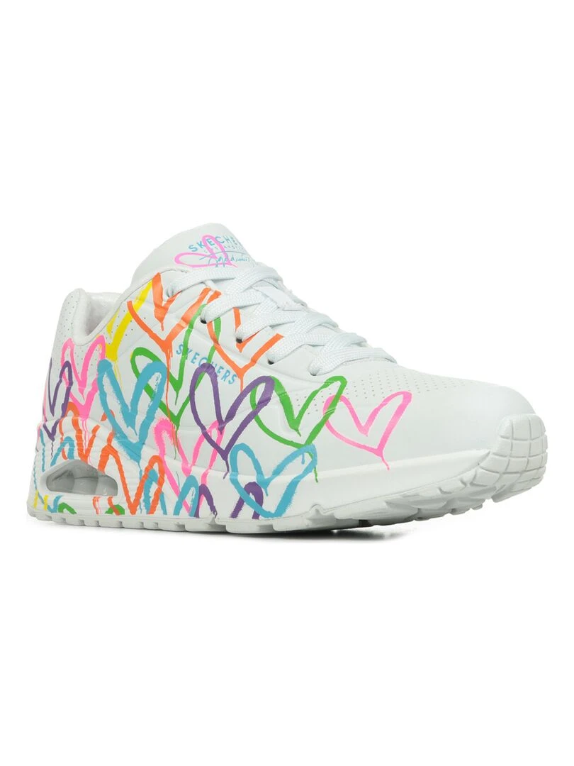 Baskets Skechers Uno Highlight Love Blanc Multicolore