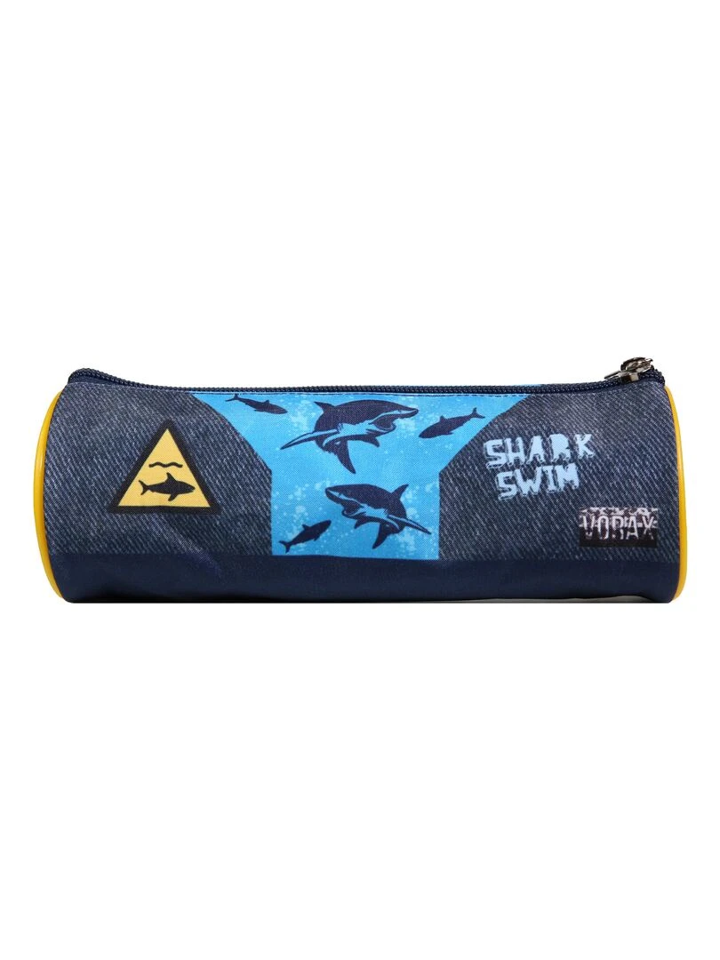 BAGTROTTER Trousse scolaire ronde Vorax Bleue Requins   Bleu