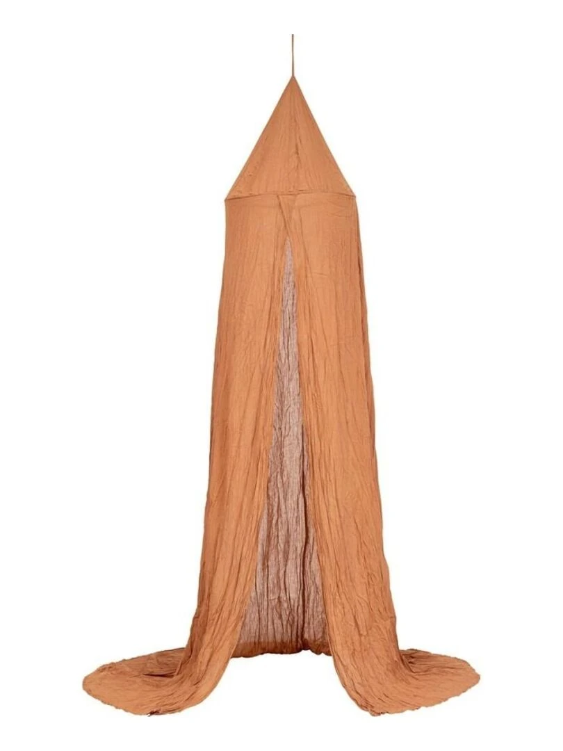 Ciel de lit double gaze de coton noisette Orange