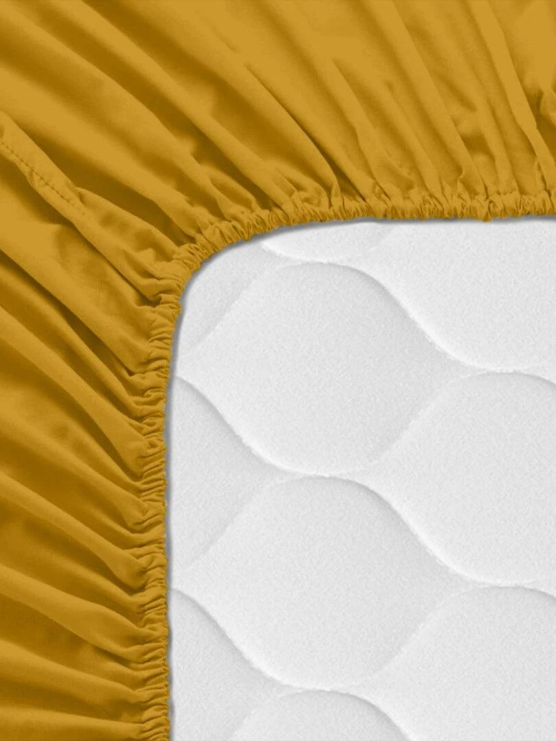 Drap housse Basic Berceau "Happyfriday"   Moutarde