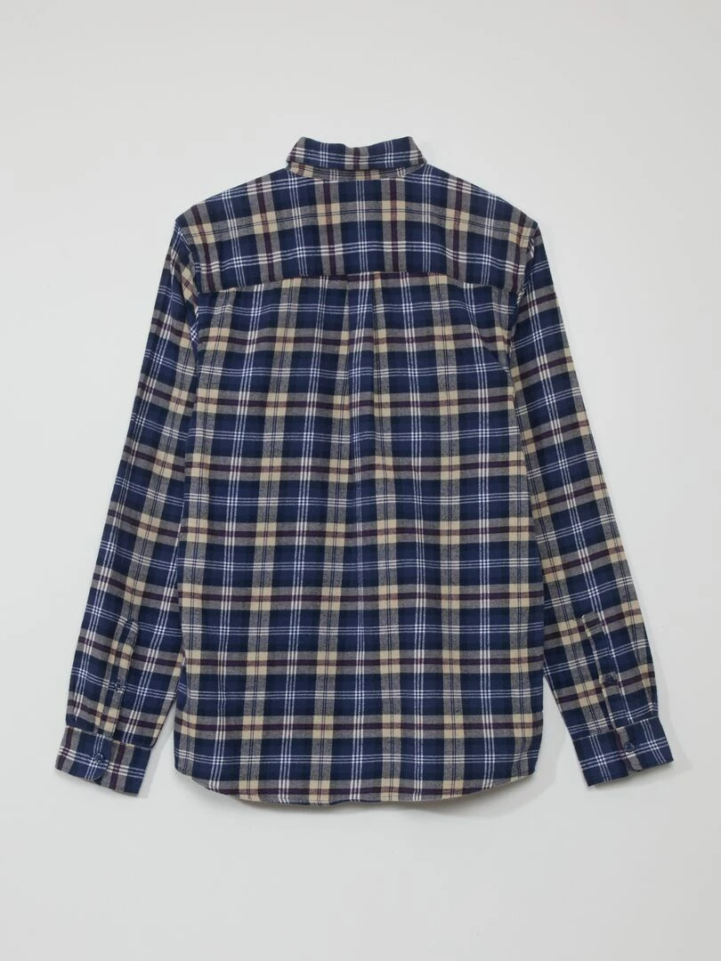Chemise en flanelle à carreaux Bleu/beige/rouge