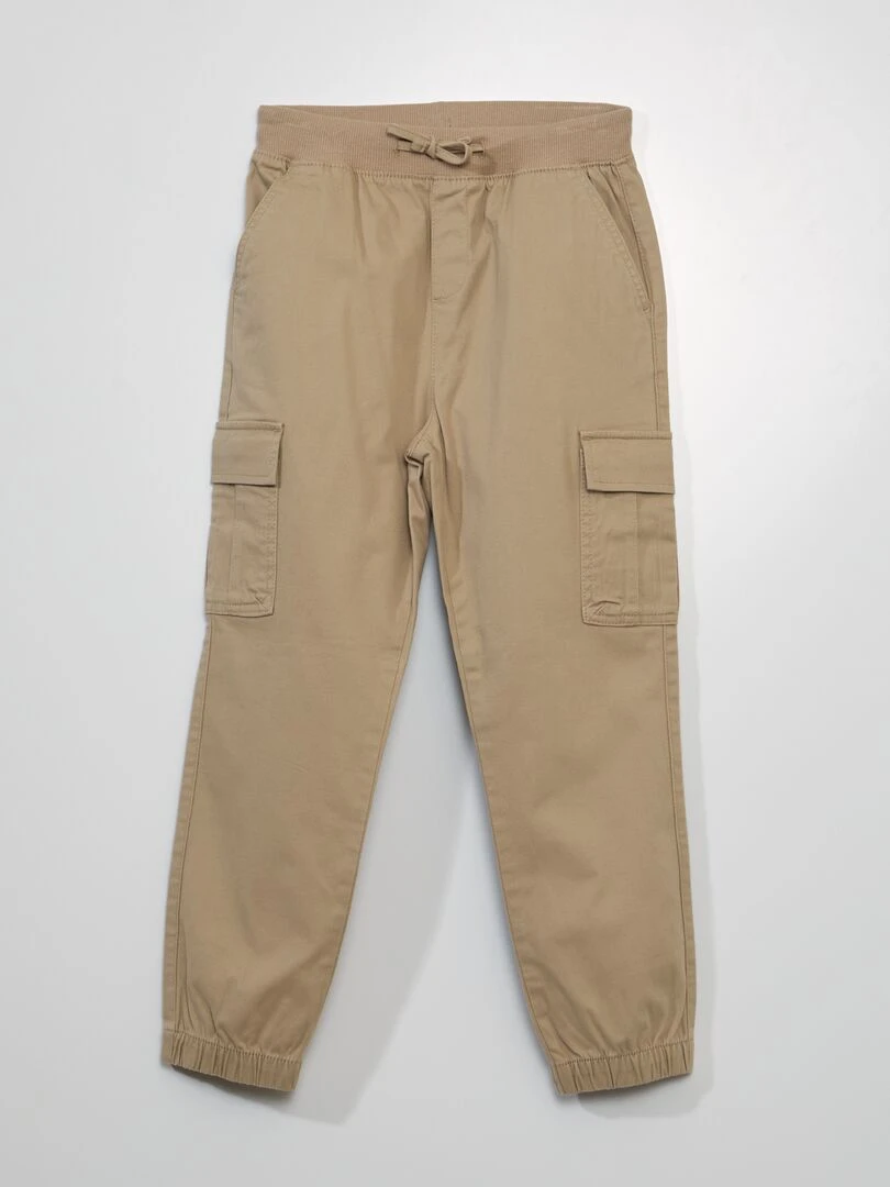 Pantalon avec poches à rabats Coupe + confortable Beige