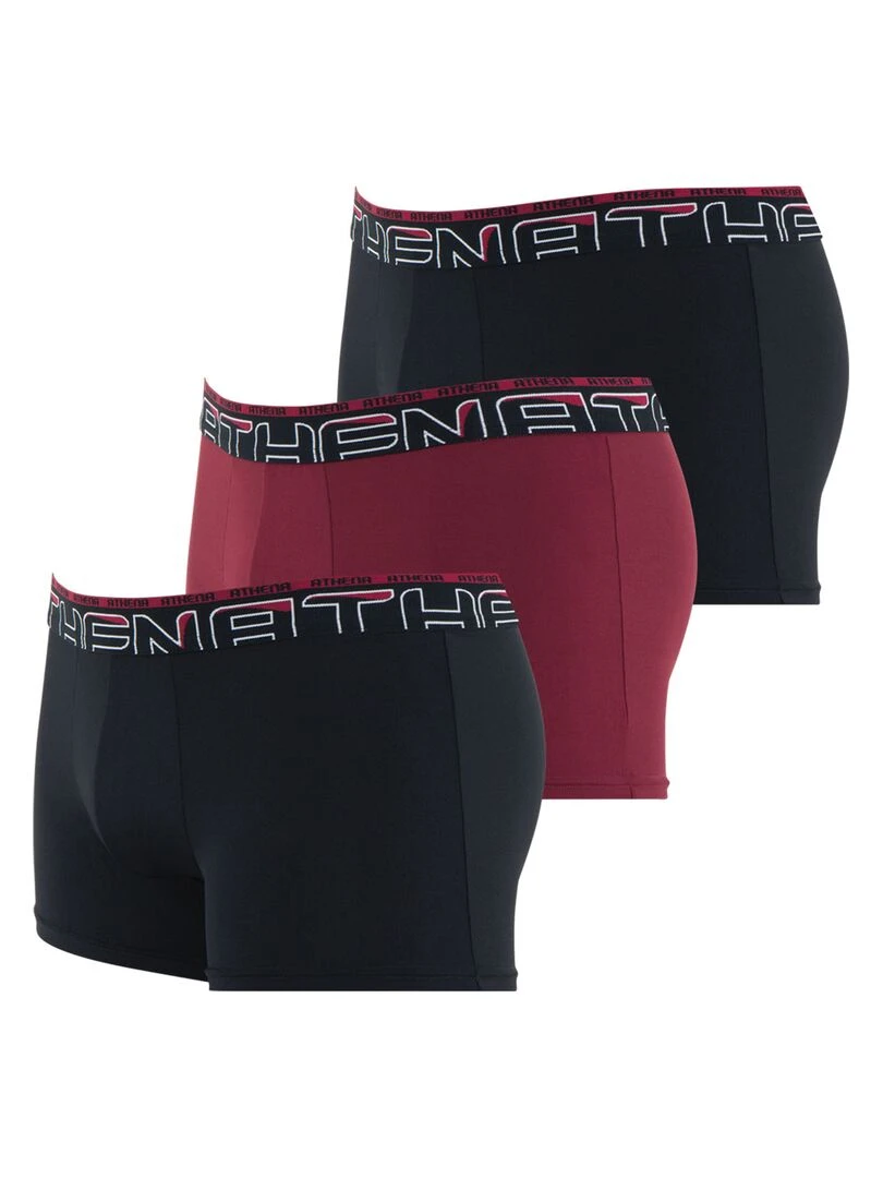 Lot de 3 boxers homme Seconde Peau   Rouge foncé