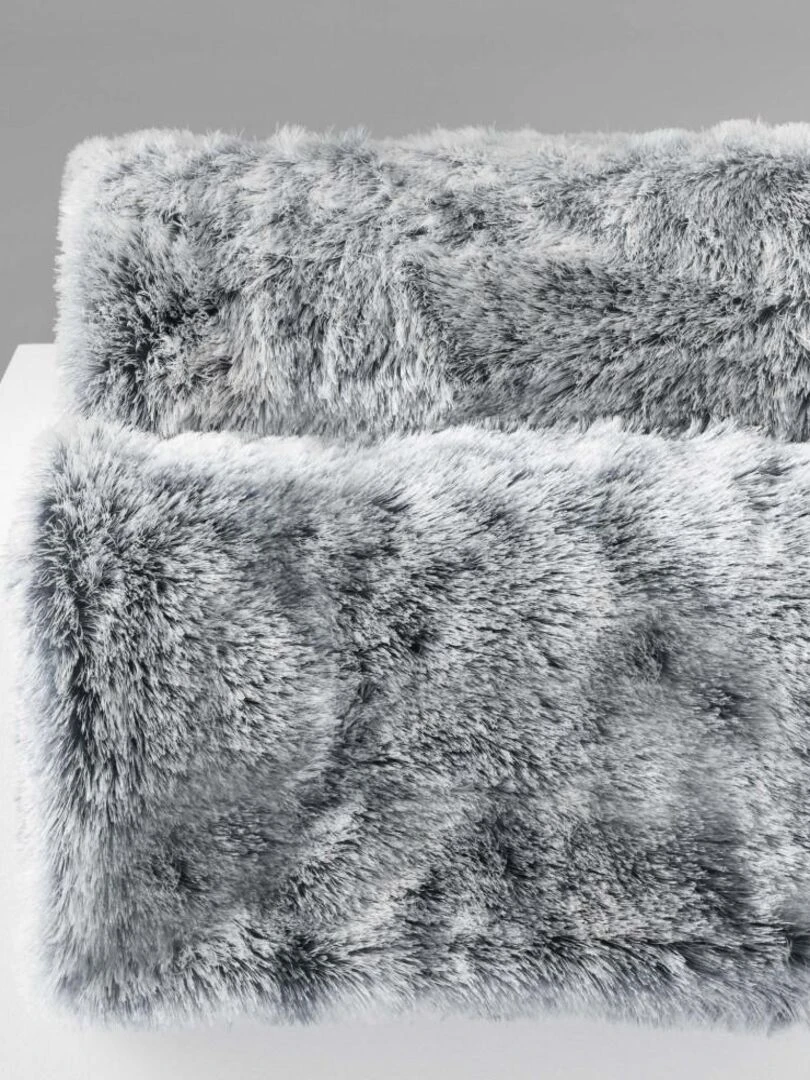 Plaid couverture a poil doux 180 x 220 cm imitation Antartic Gris   Gris