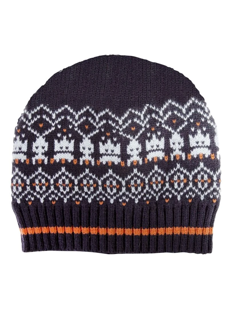 Bonnet Jacquard Robot 6/8 ans Marine   Bleu marine