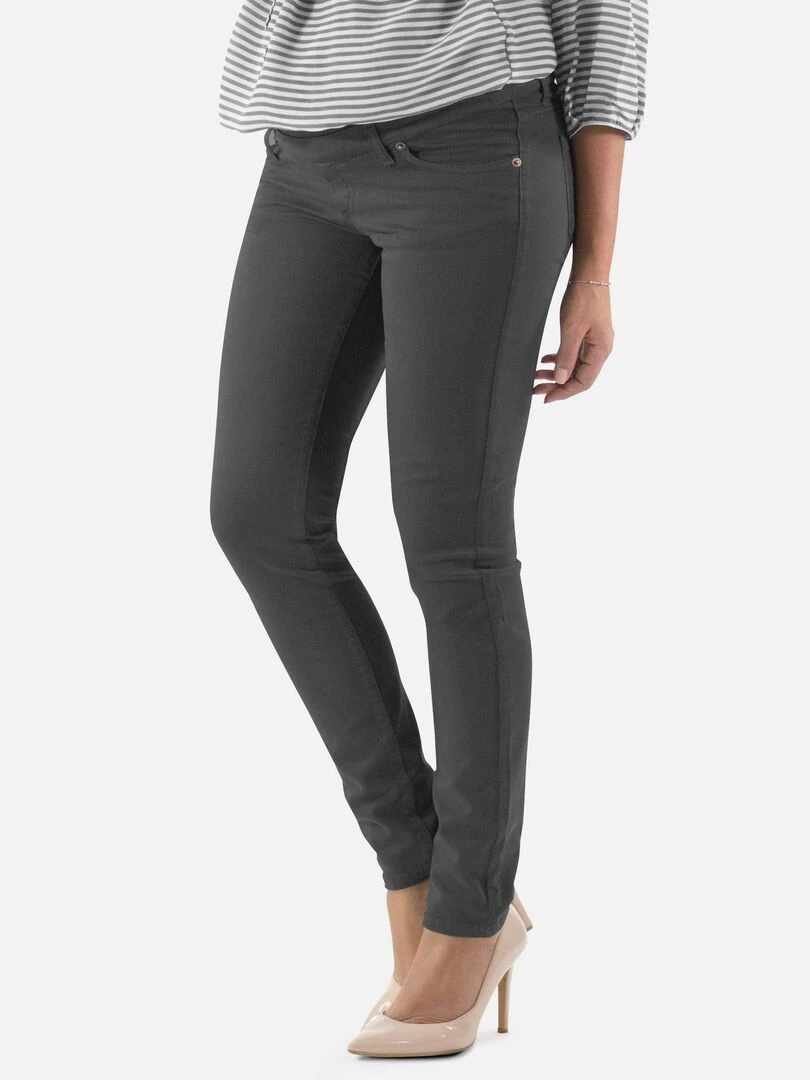 Pantalon de grossesse en coton Coupe slim Anthracite   gris anthracite