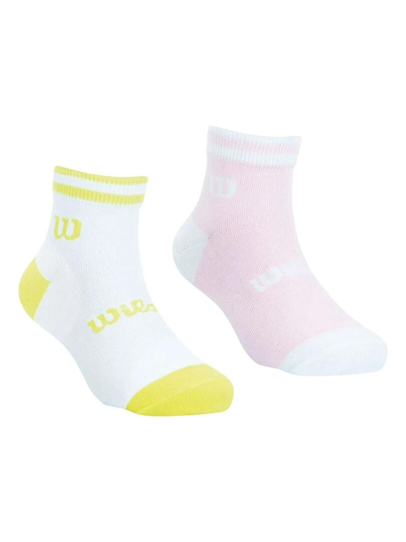 LOT DE 2 PAIRES DE CHAUSSETTES WILSON BLANC ROSE Blanc