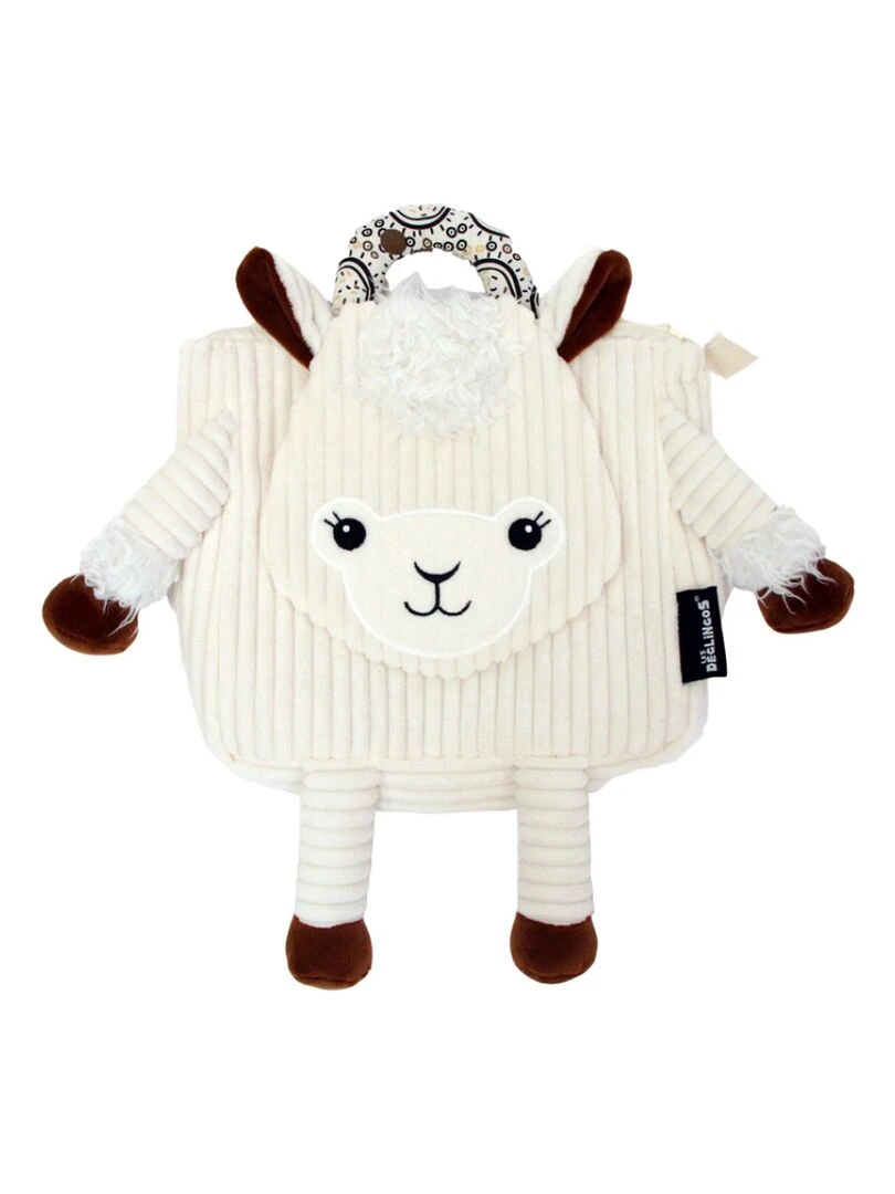 Sac à dos bébé peluche Muchachos le lama Ecru