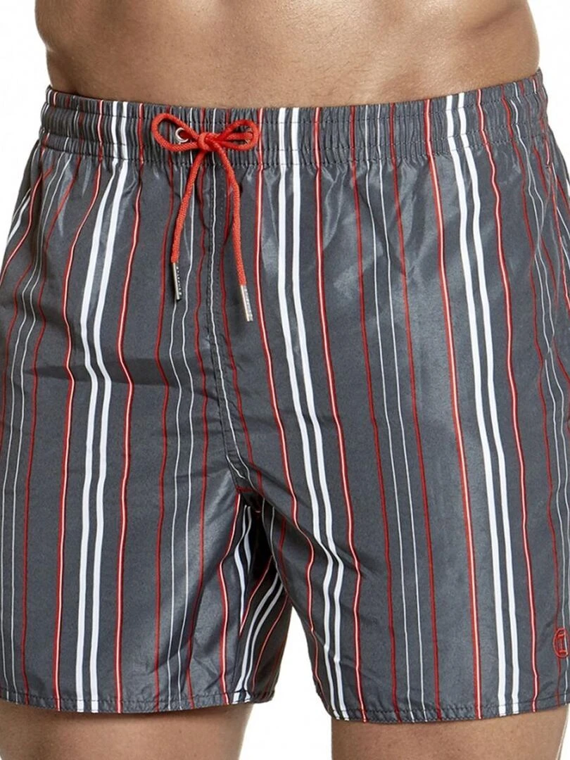 Maillot de bain short à rayures Mombasa Gris