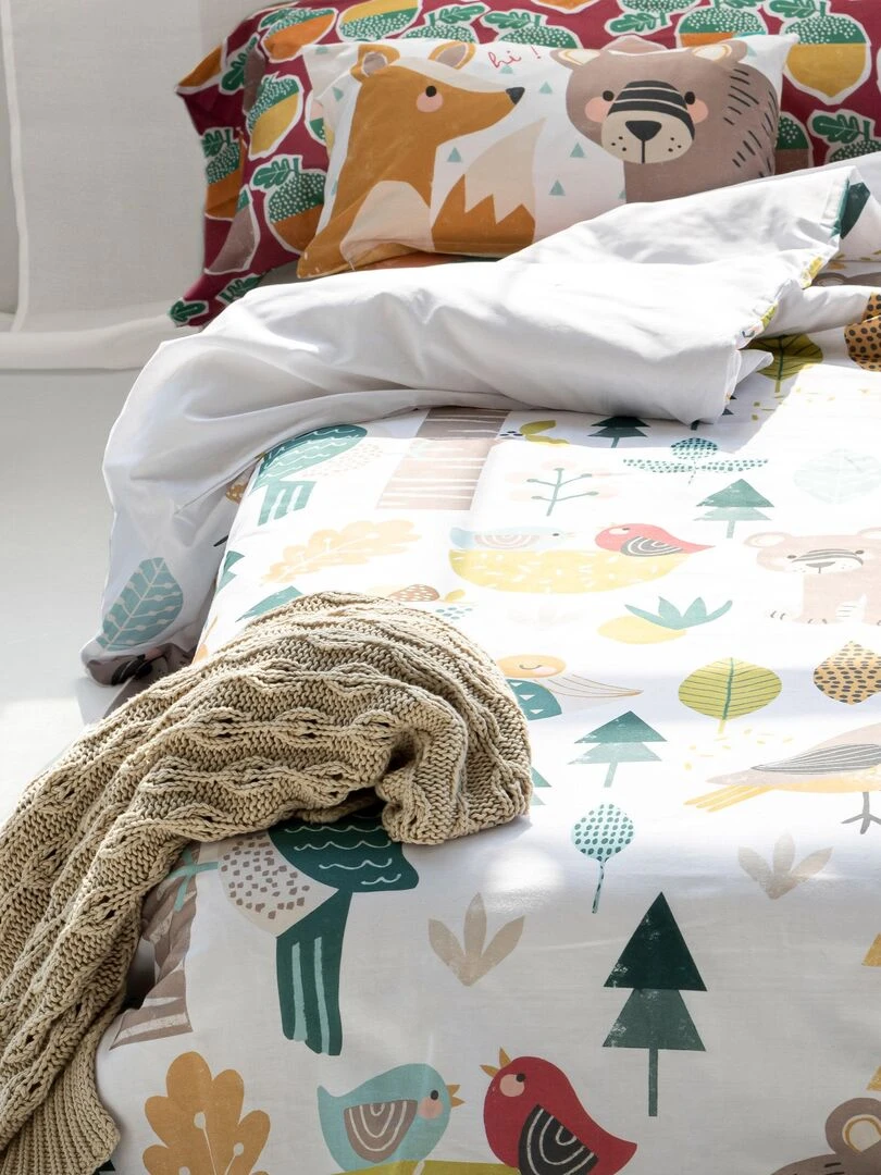 Parure housse de couette 2 pièces Harvestwood "Happyfriday"   Blanc Jaune