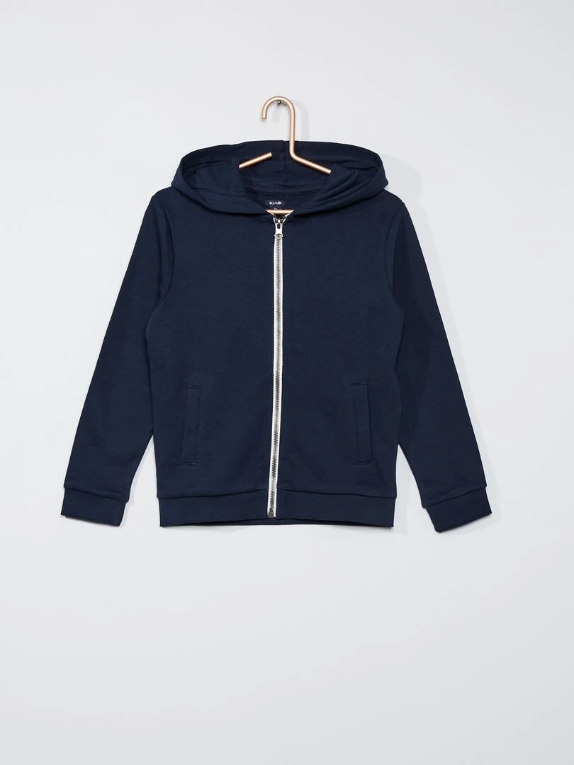 Sweat zippé à capuche   bleu marine