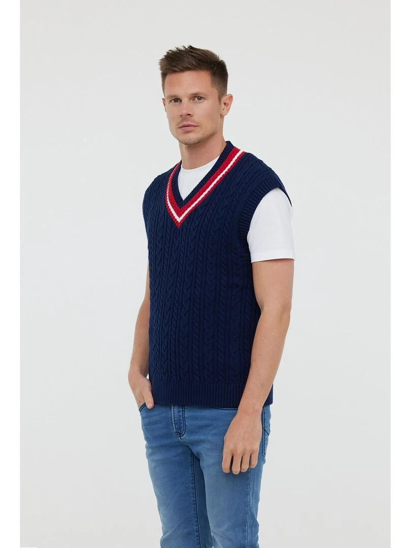 Lee Cooper Pull sans manches coton regular CILKA SM Bleu marine