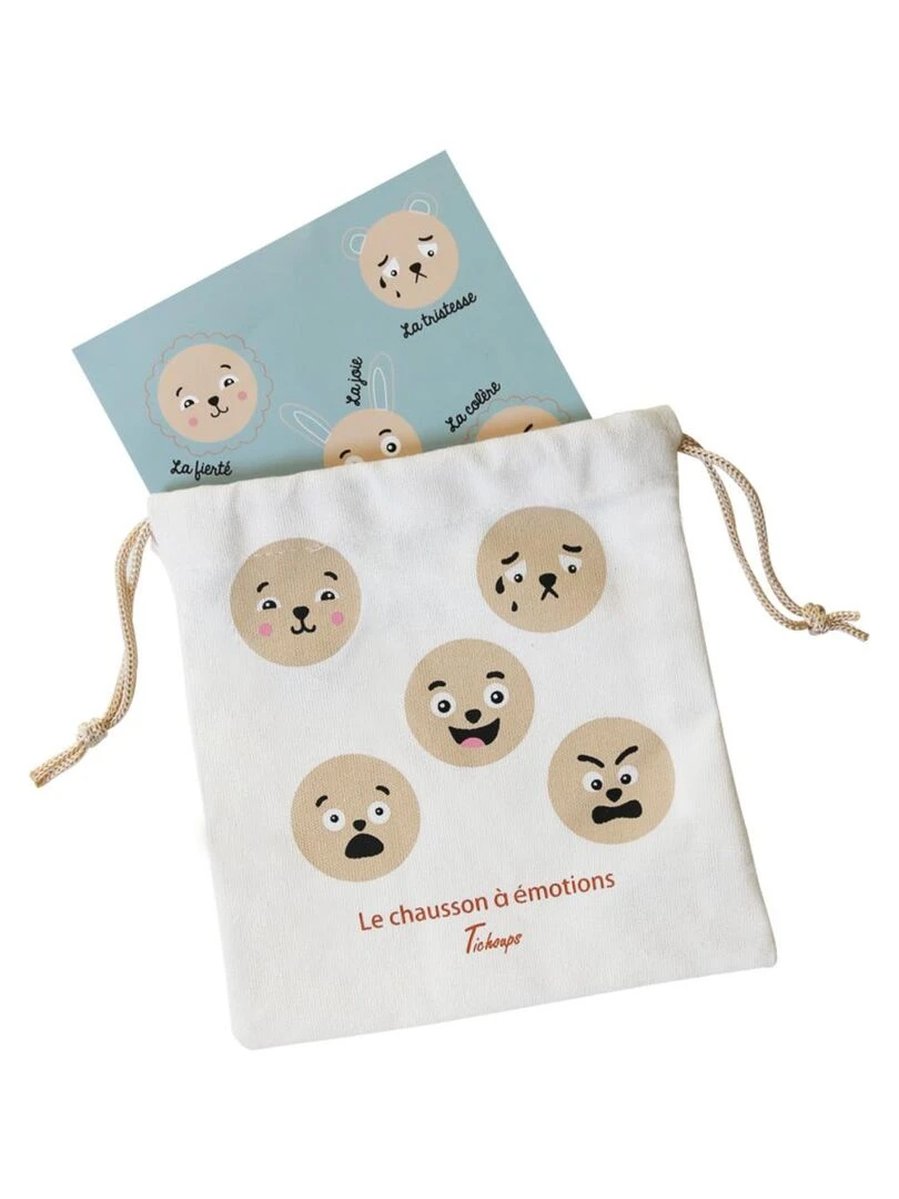 Chaussons bébé cuir souple à émotions lion   Bleu marine