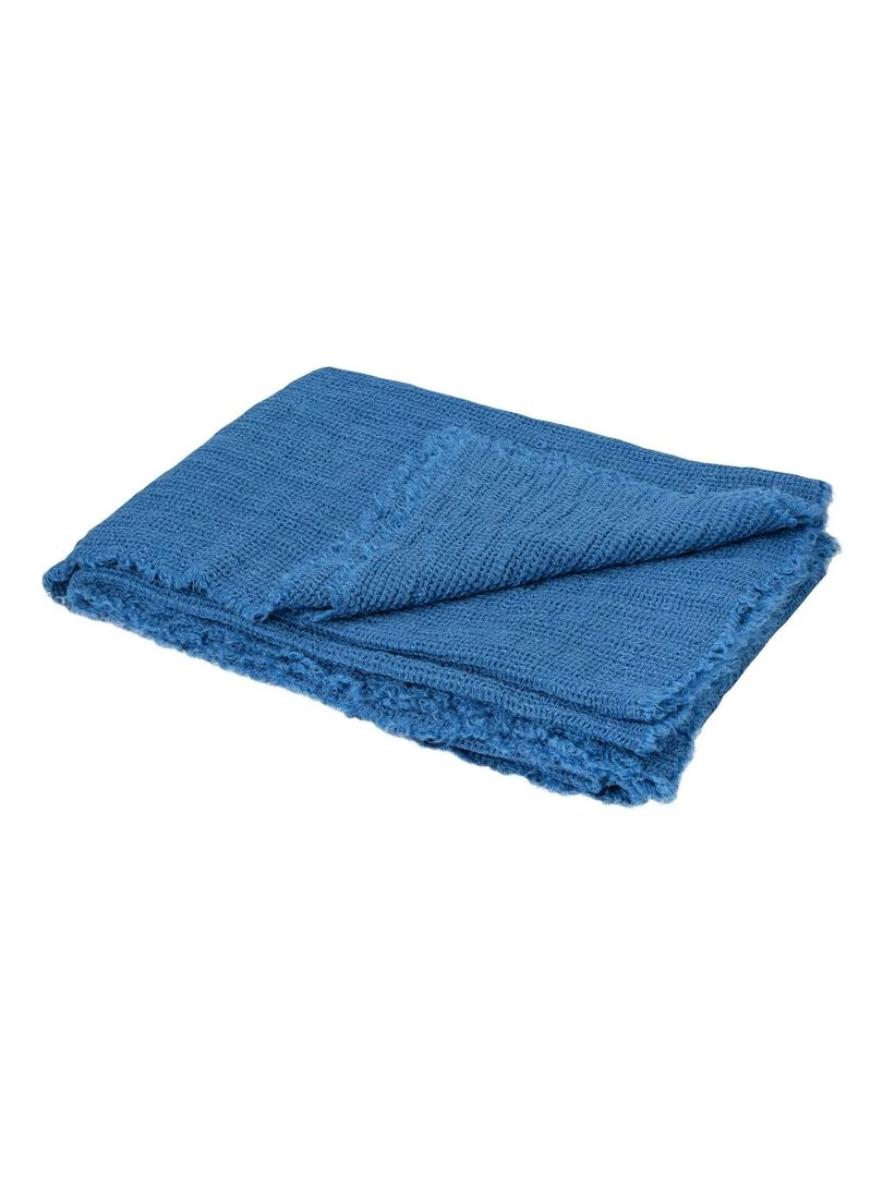 Plaid en 100% lin Jade Bleu
