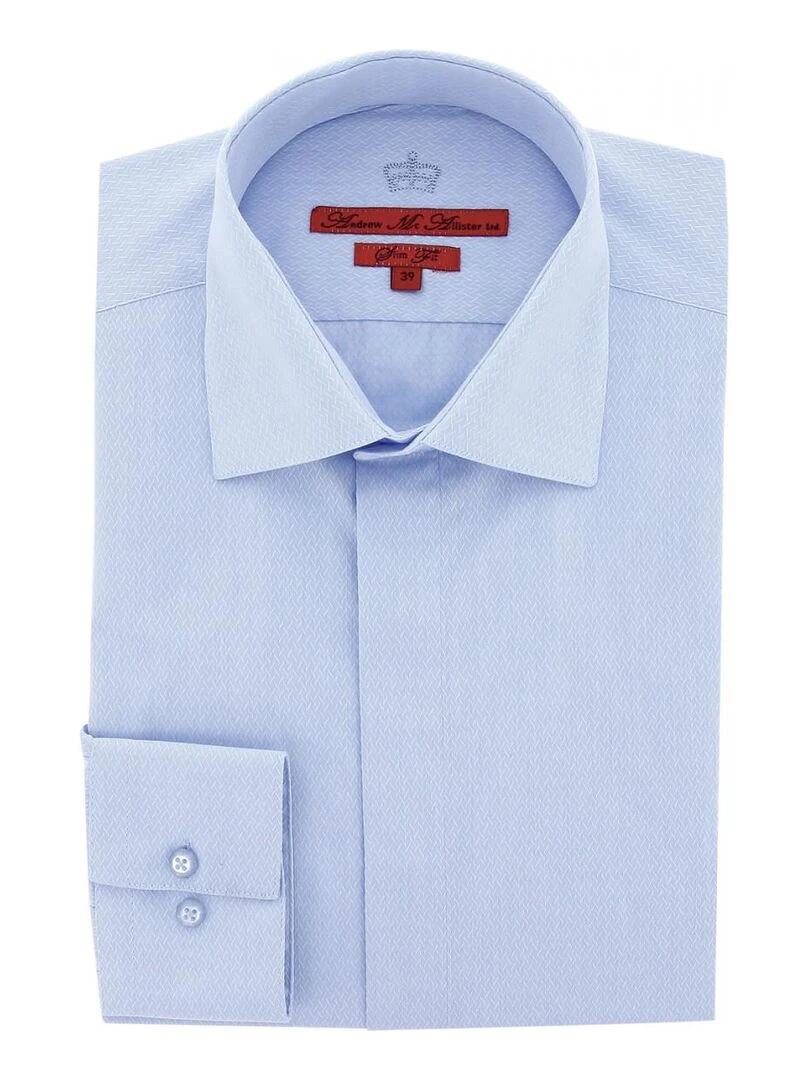 Chemise cérémonie tissu armuré CEREMONY Bleu