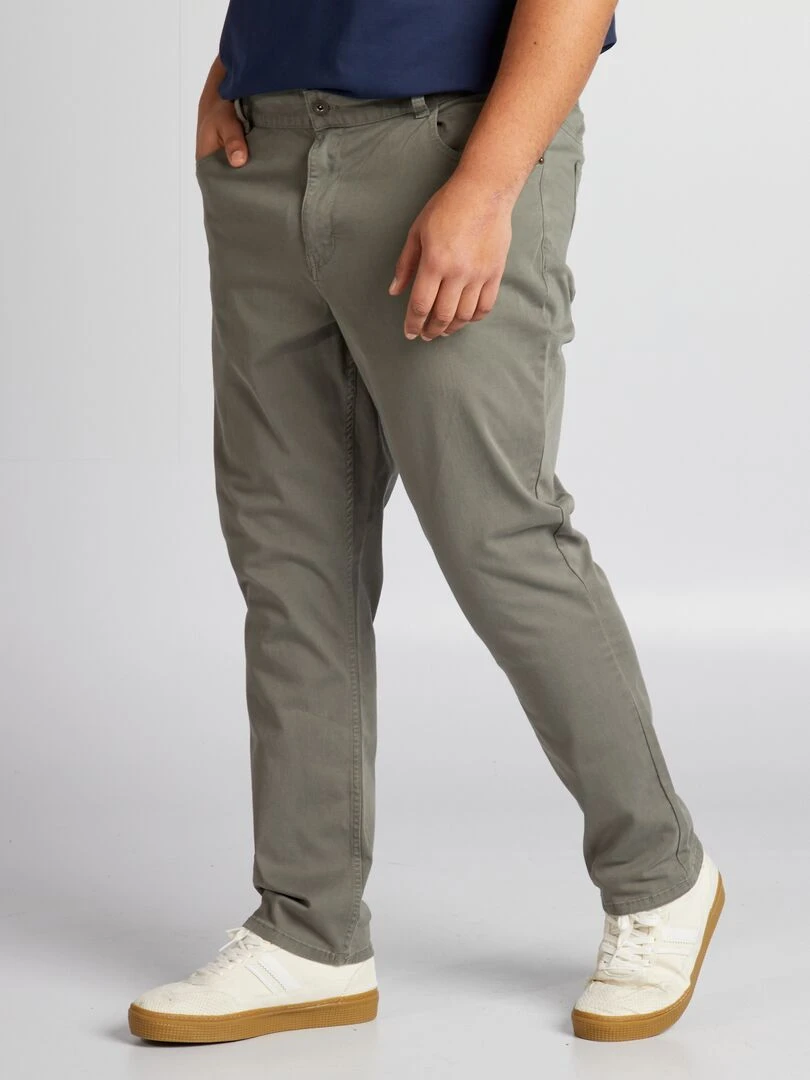 Pantalon slim L34 Kaki grisé