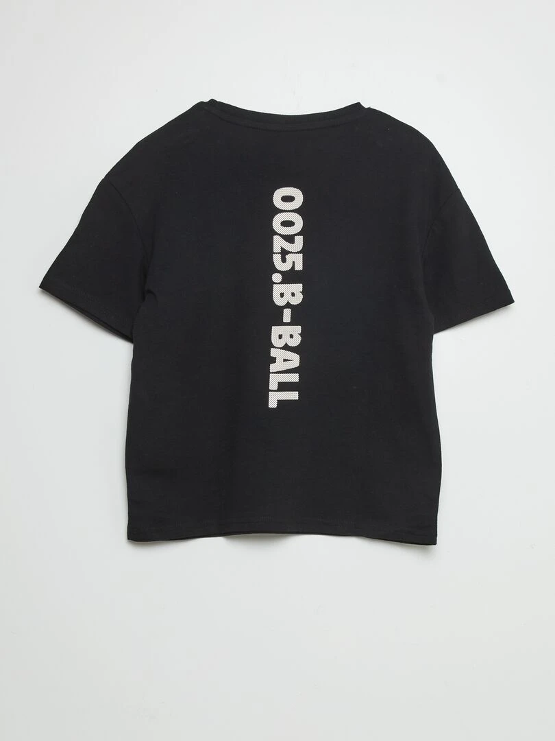Ensemble t shirt + short   2 pièces   Noir/rouge