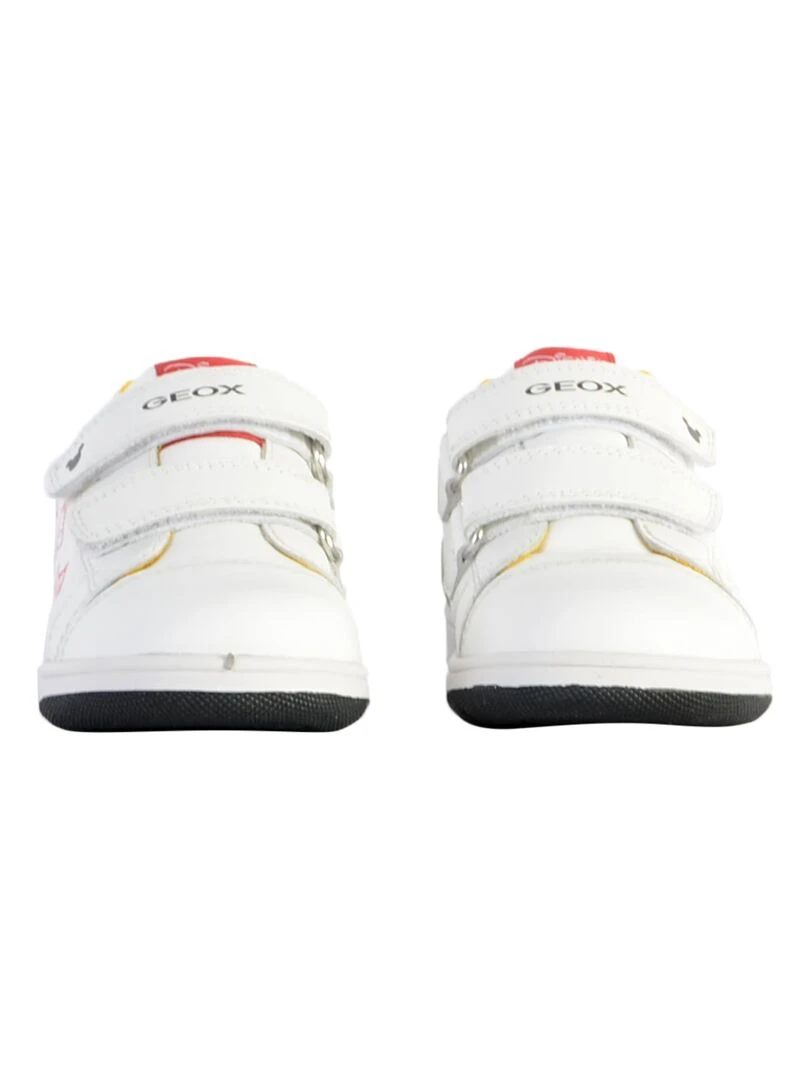 Basket Cuir Geox Enfant New Flick   Blanc