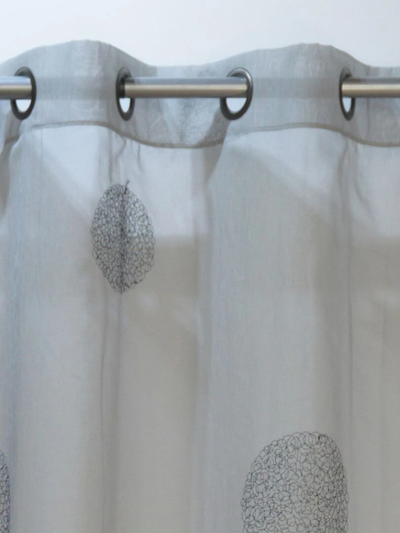 Voilage tamisant à broderies   Gris clair