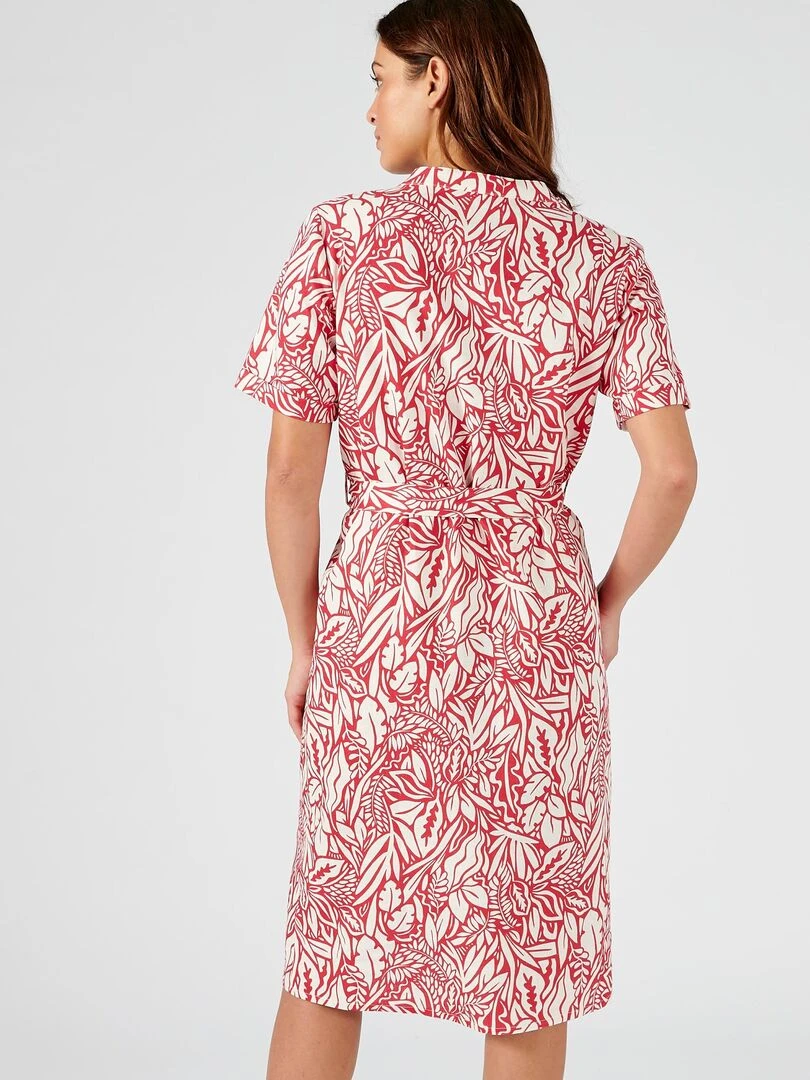Robe mélange lin   Damart   Rouge