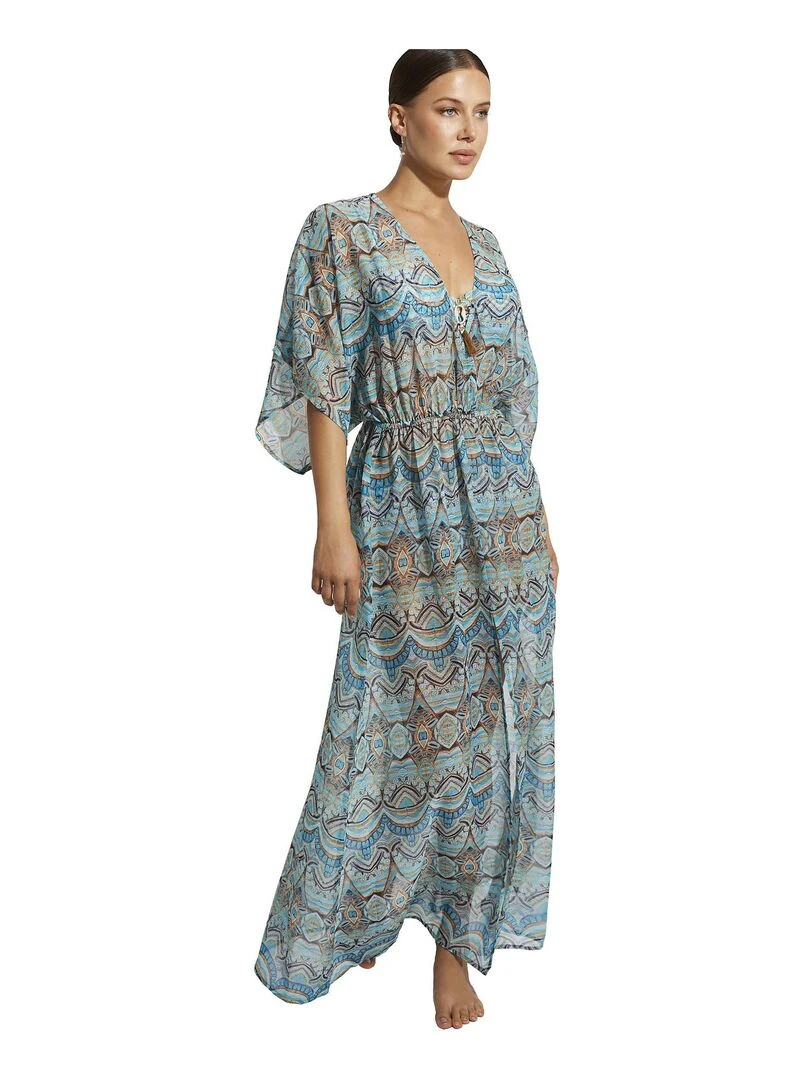 Robe longue de plage Mai Thai Bleu turquoise