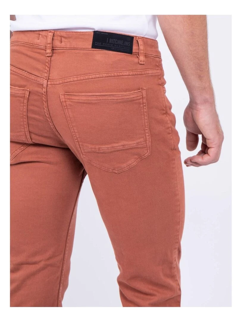 Pantalon 5 poches VAAS   Rouge brique