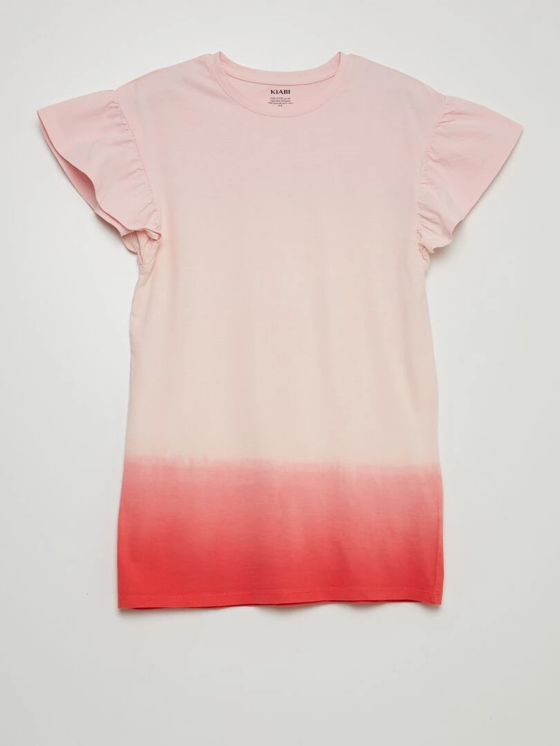 Robe t shirt 'tye and dye' Rose