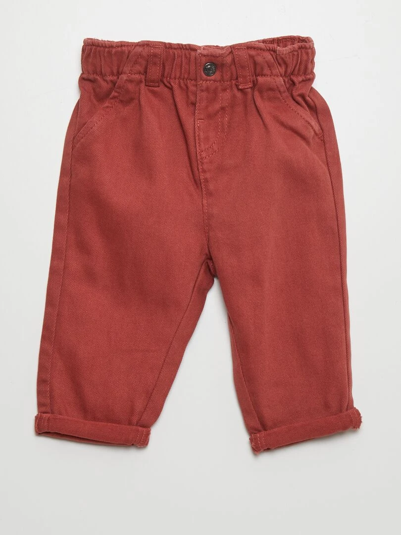 Pantalon style paper bag Rouge