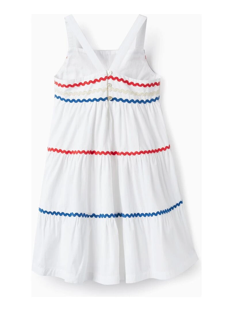 Robe en coton pour fille manches courtes PICASSO Blanc