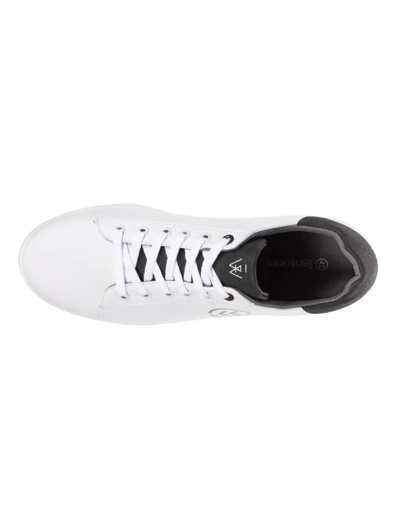 Baskets Confort Homme Effet Grainé Blanc Blanc
