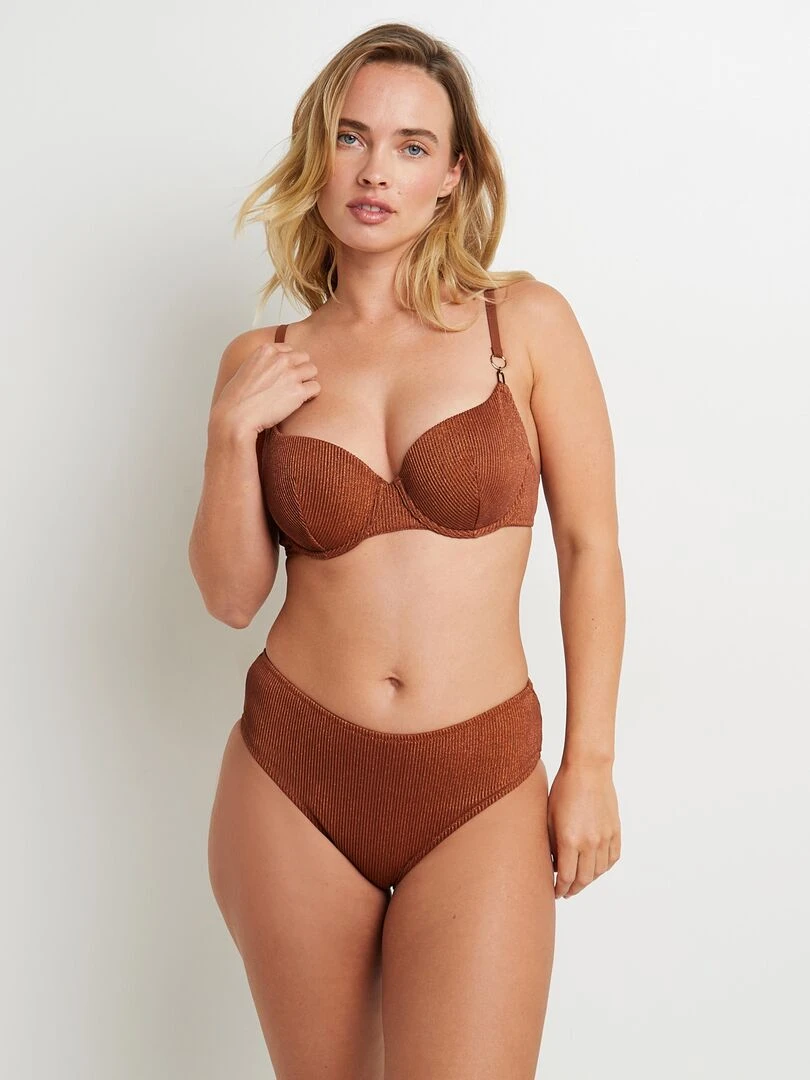 Maillot de bain culotte haute Magma RougeGorge Lingerie Marron