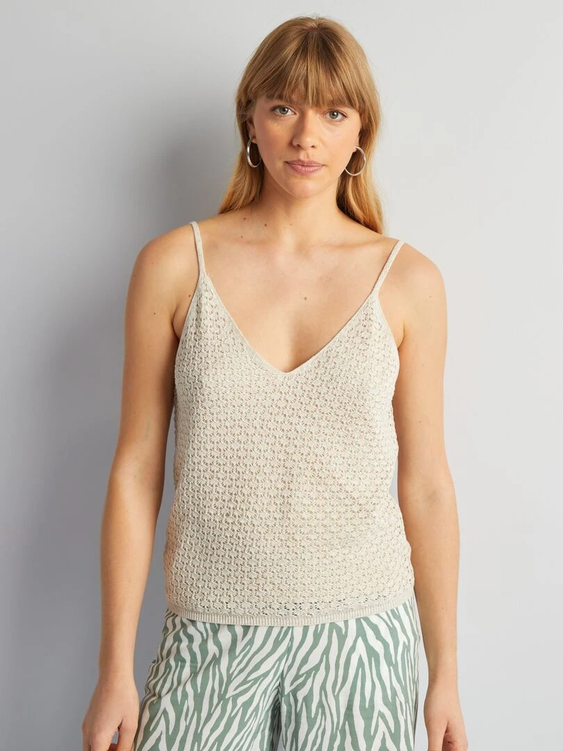 Débardeur en crochet   Beige