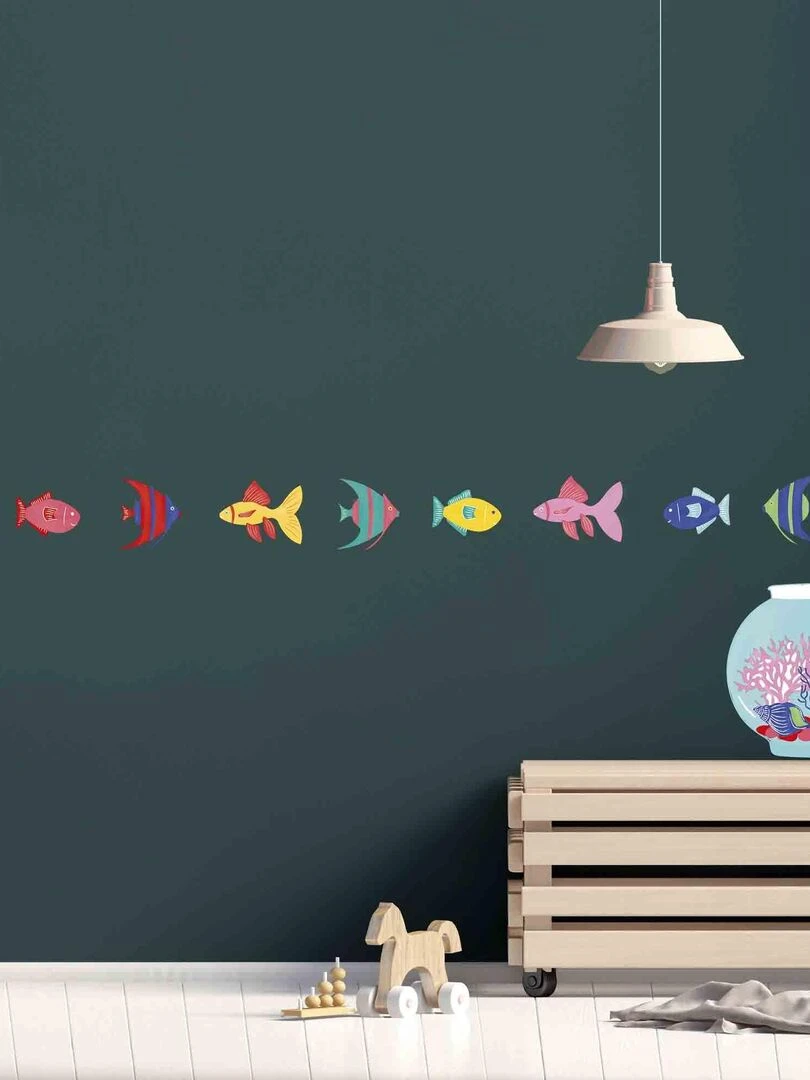 Sticker mural   Poissons colorés   N/A