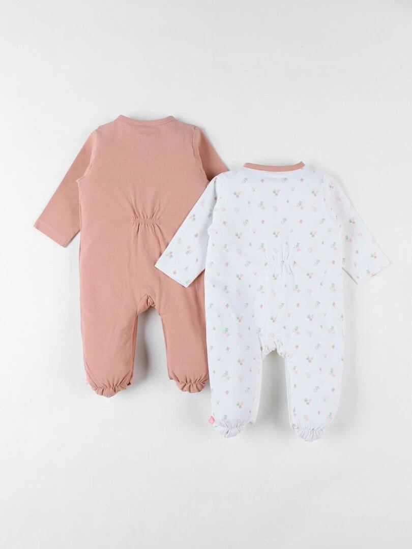 Set de 2 pyjamas 1 pièce terracotta/écru Noukie's Rose