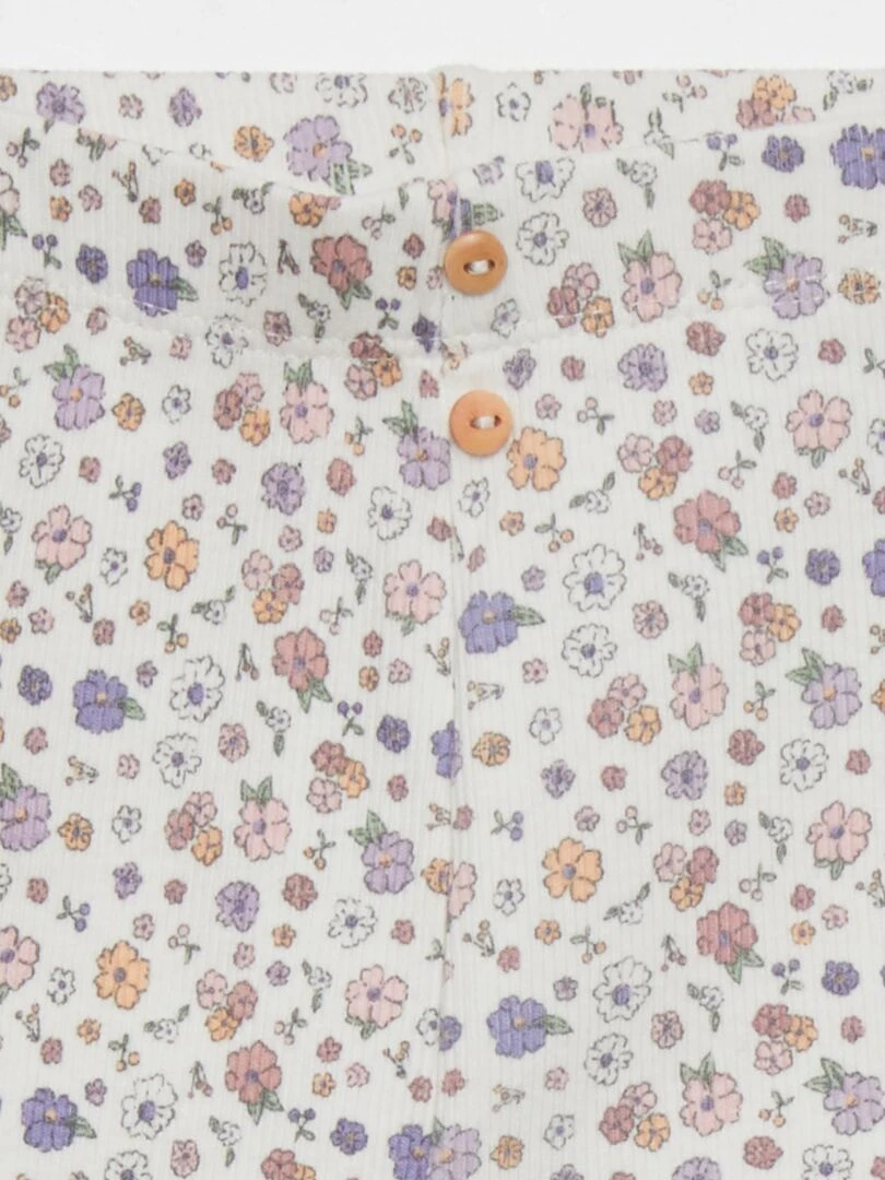 Legging long à motif Blanc/rose