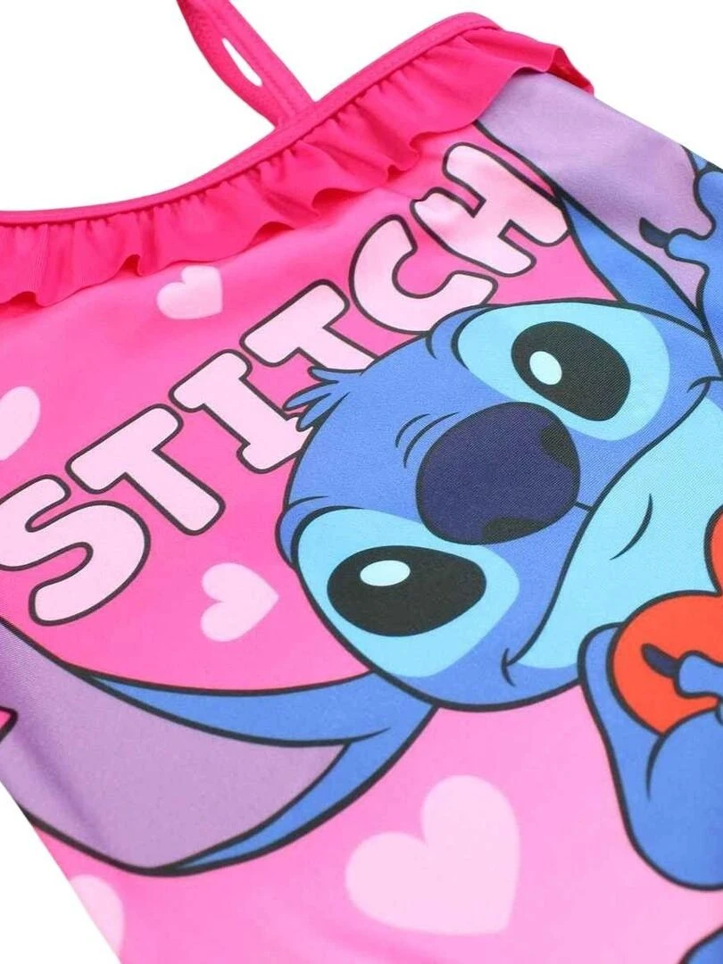 Disney   Maillot De Bain fille imprimé Lilo Et Stitch   Rose fushia