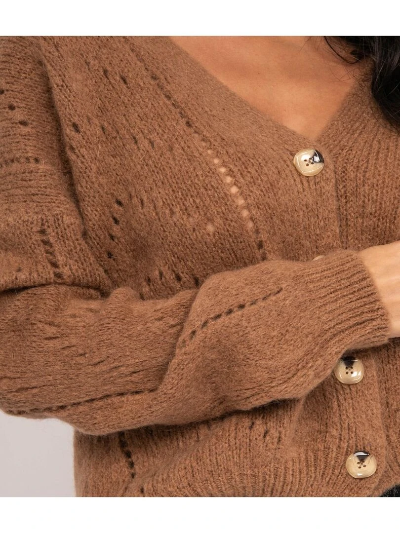 Gilet boutonné KAELLE   Marron caramel