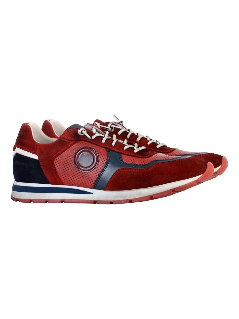 Basket Cuir Redskins Stitch   Rouge