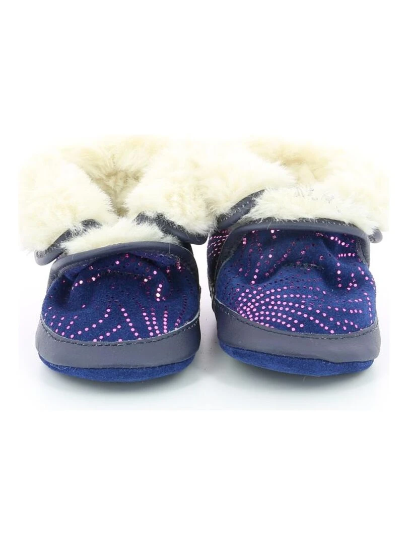Chaussons Cuir Cosy Boot   Bleu marine