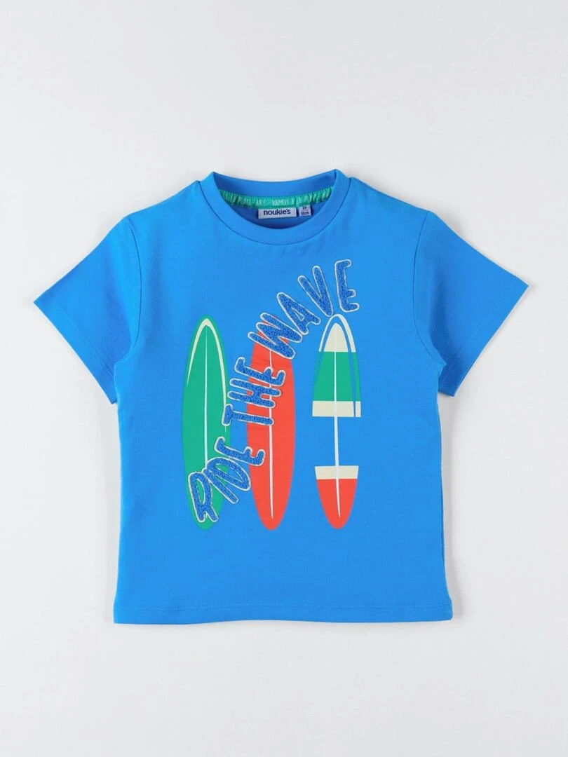 T shirt planche de surf à manches courtes Noukie's Bleu