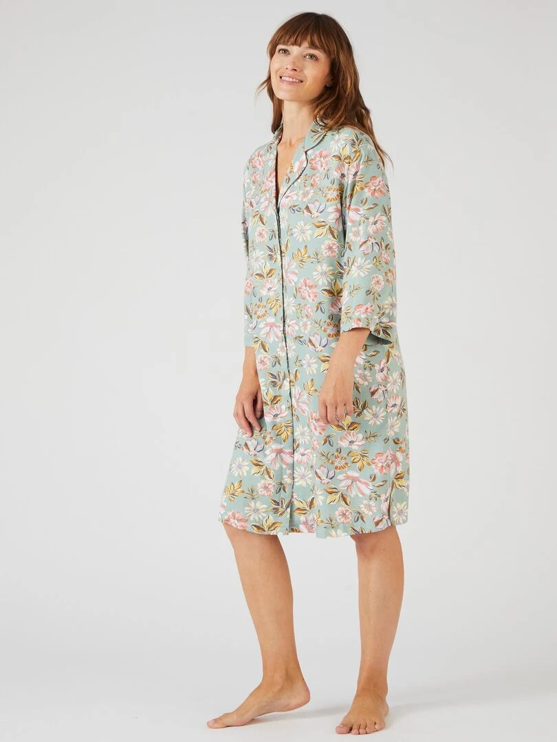 Liquette rayée en pure viscose   Damart   Vert
