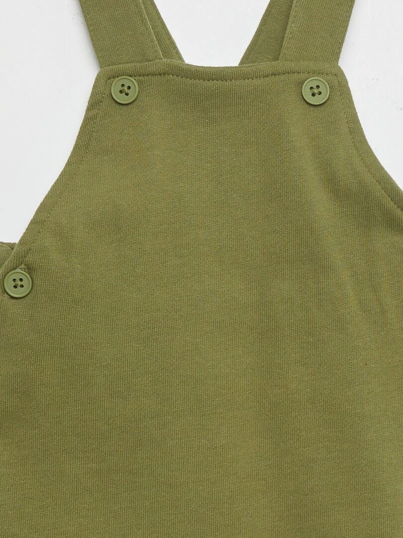 Salopette en french terry   Kaki