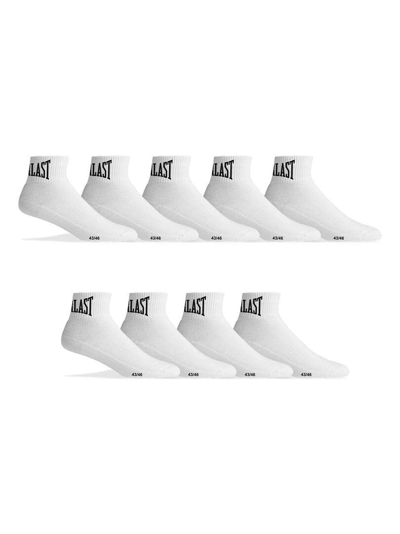 Lot de 9 Paires de Chaussettes Quarter Everlast Blanc