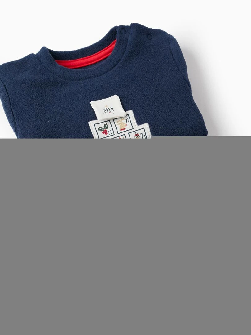 Pyjama en polaire pour bébé garçon 'Calendrier de l'Avent'   NOËL   Bleu foncé