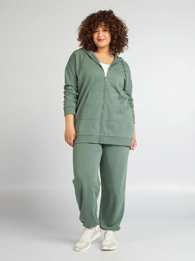 Sweat à capuche zippé Vert