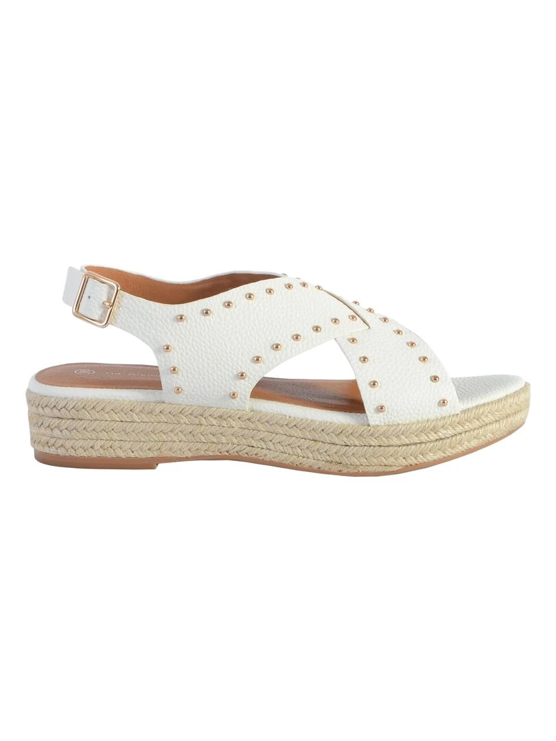 Sandale Compensée The Divine Factory QL4347   Blanc