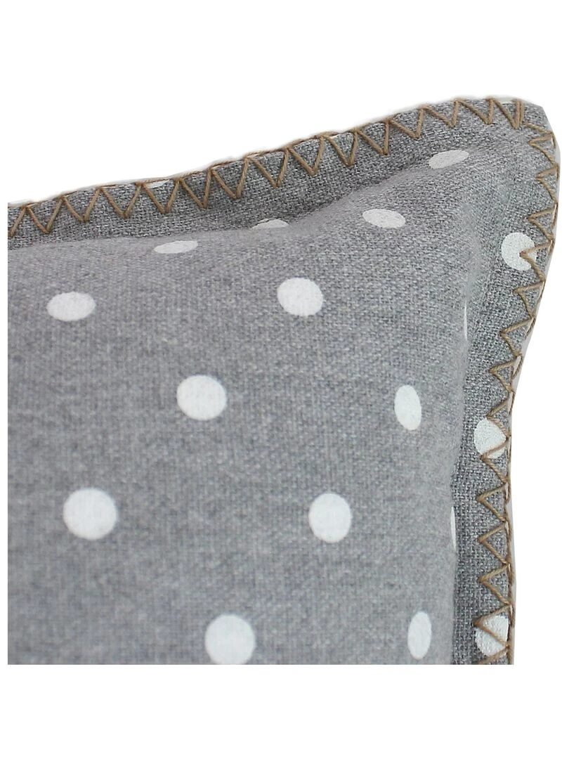 Coussin déhoussable à pois   Gris clair