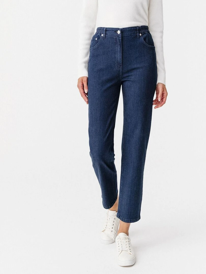 Jean 5 poches extensible Damart Bleu foncé